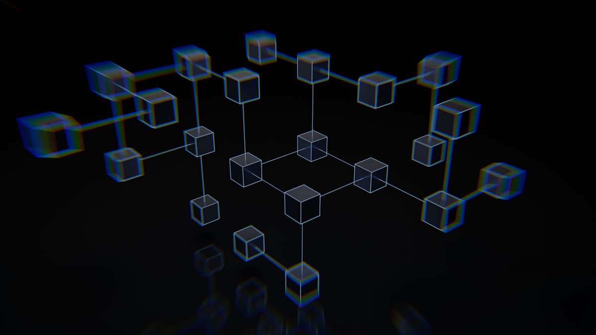 System Integration Network Abstract blockchain network representing system connections